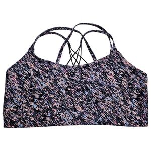 Freely Colorful Multicolor Strappy Criss Cross Racerback Sports Bra Size 3X